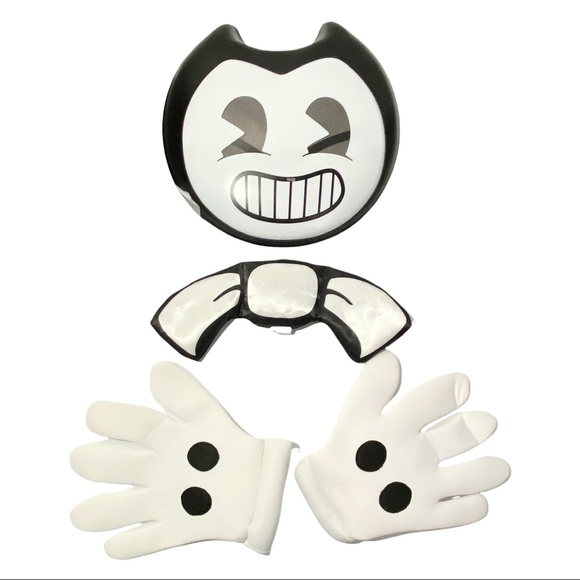 Disguise Other - 🎃 Bendy And The Ink Machine Gloves Mask Tie Costume Kit
